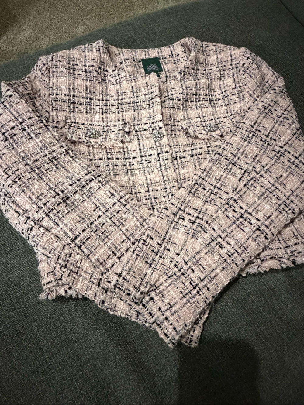 wild fable Light Pink Tweed Open-Front Cardigan
